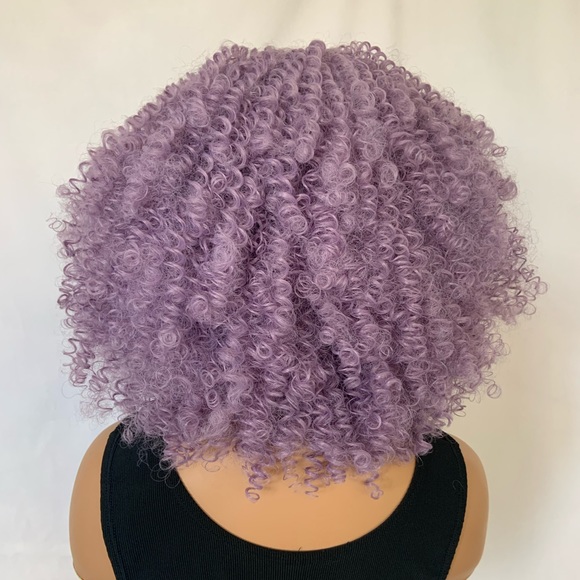 Curly Lilac Purple “Put On & Go” Premium Fiber Cosplay/Event or Daily Wear Wig - Picture 5 of 5